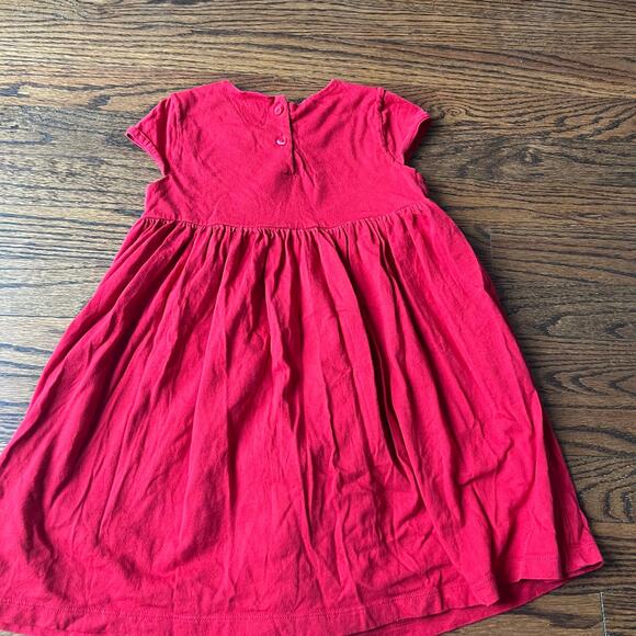 Baby Gap Red Floral Petal Modal Blend Holiday Special Occasion Dress - 4 - Picture 5 of 5